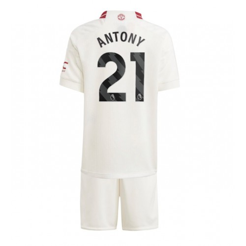 Fotballdrakt Barn Manchester United Antony #21 Tredjedraktsett 2023-24 Kortermet (+ Korte bukser)